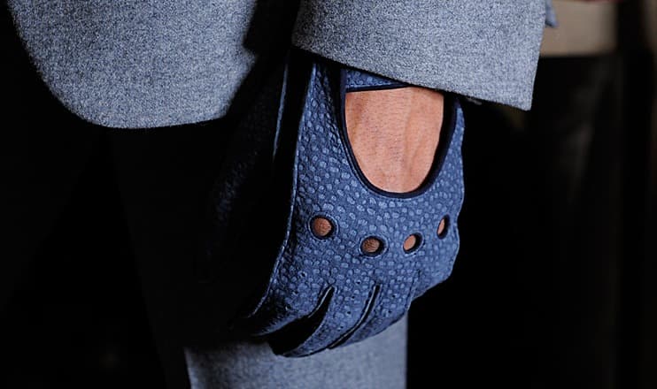 Mame Fashion Dictionary: Trussardi Blue Leather Gloves