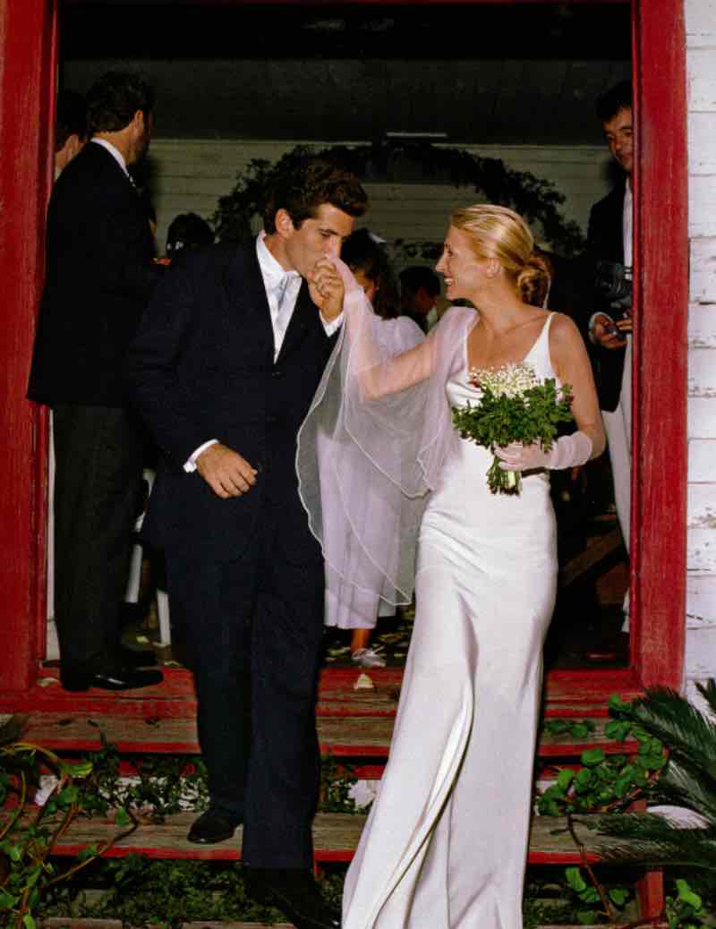 Carolyne Bessett and John F. Kennedy on their wedding day