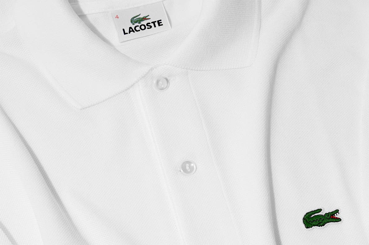 Lacoste White Polo Logo