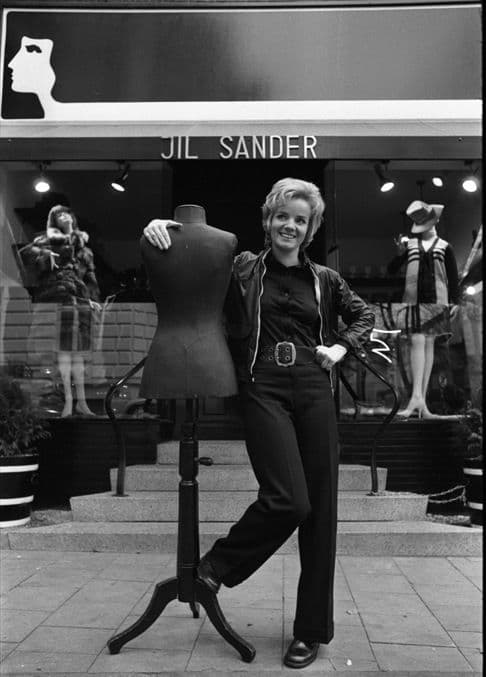 Picture of Jil Sander in front of her Hamburg boutique 1968. Photographed By: Hans Rudolf Uthoff 