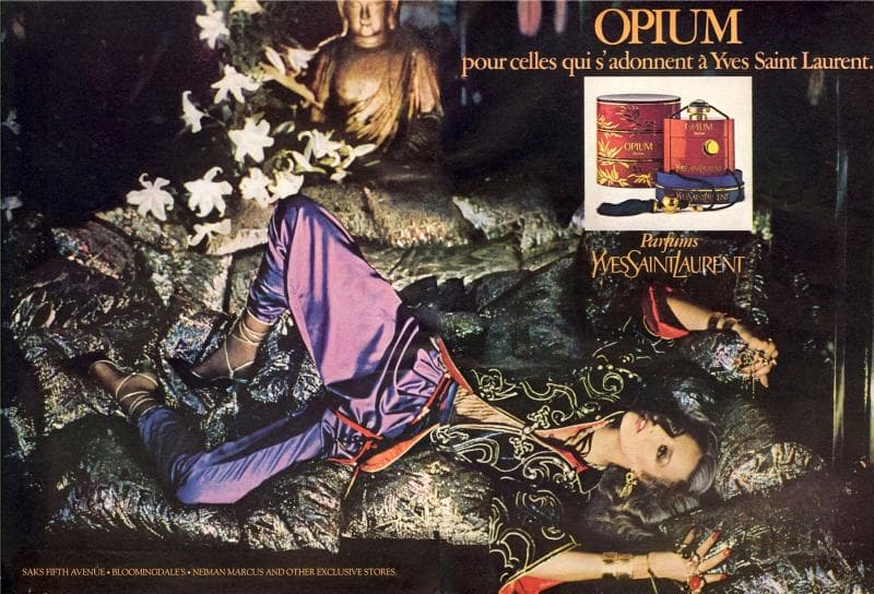Yves Saint Laurent Jerry Hall Opium Perfume Campaign 1977