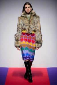 Marco Rambalsi 2018 Faux Fur and Pencil Skirt With Hearts